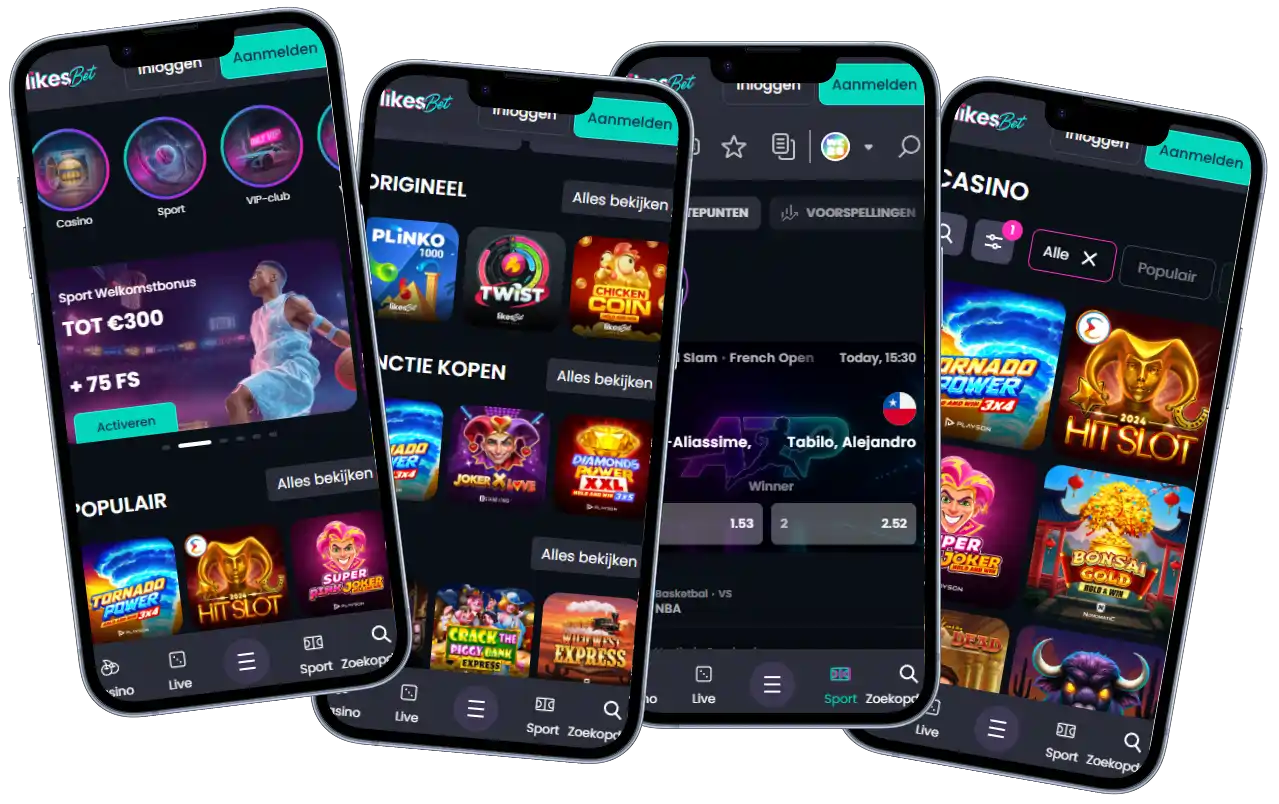 LikesBet Casino Mobiele App en Spellen LikesBet Casino mobiele ervaring met casinospellen, live casino en sportweddenschappen